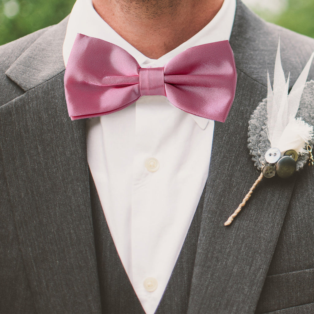 Rose Pink Bow Tie