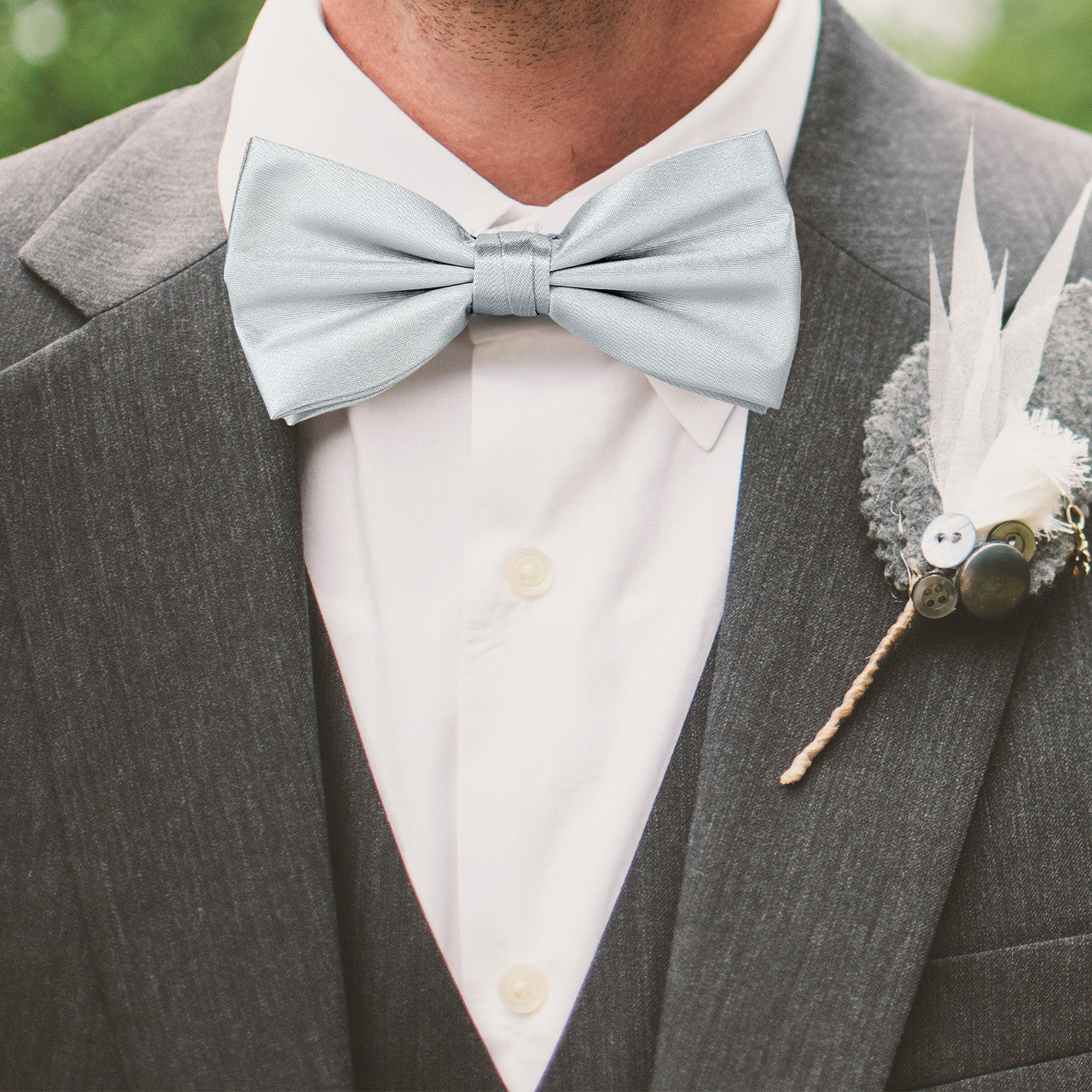 Silver Bow Tie