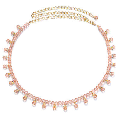 Baby Pink Beaded Belt