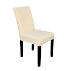 Short Velvet-Touch Spandex Chair Cover - Beige