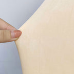 Short Velvet-Touch Spandex Chair Cover - Beige