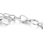 Diamante Waist Belt with Flower Charms - Black