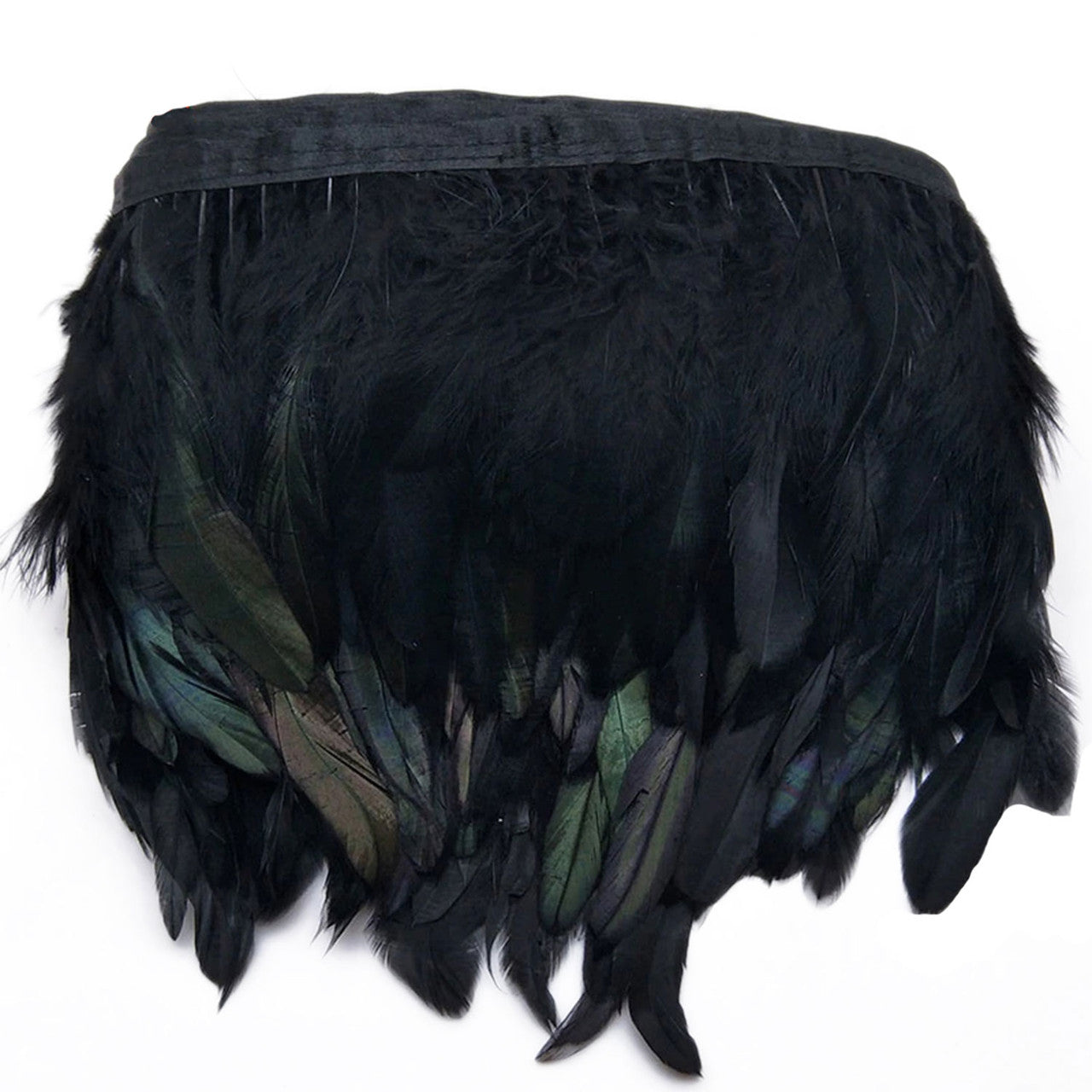 Rooster Feather Fringe for Costume - Mixed Black
