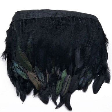 Rooster Feather Fringe for Costume - Mixed Black