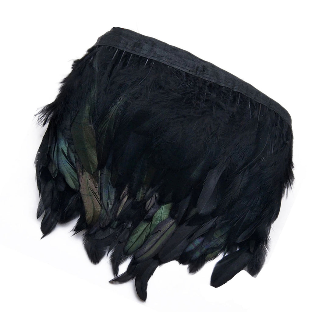 Rooster Feather Fringe for Costume - Mixed Black
