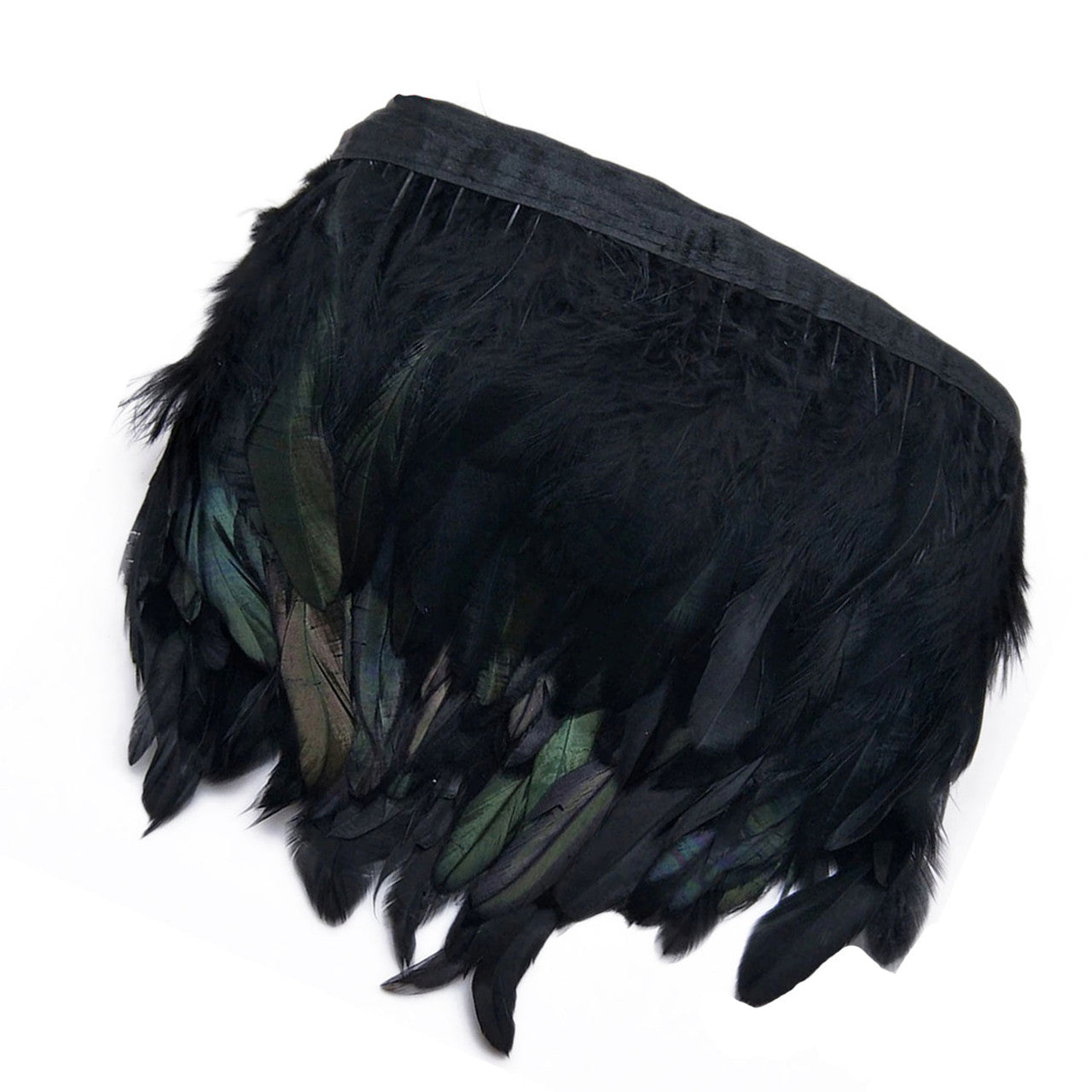 Rooster Feather Fringe for Costume - Mixed Black
