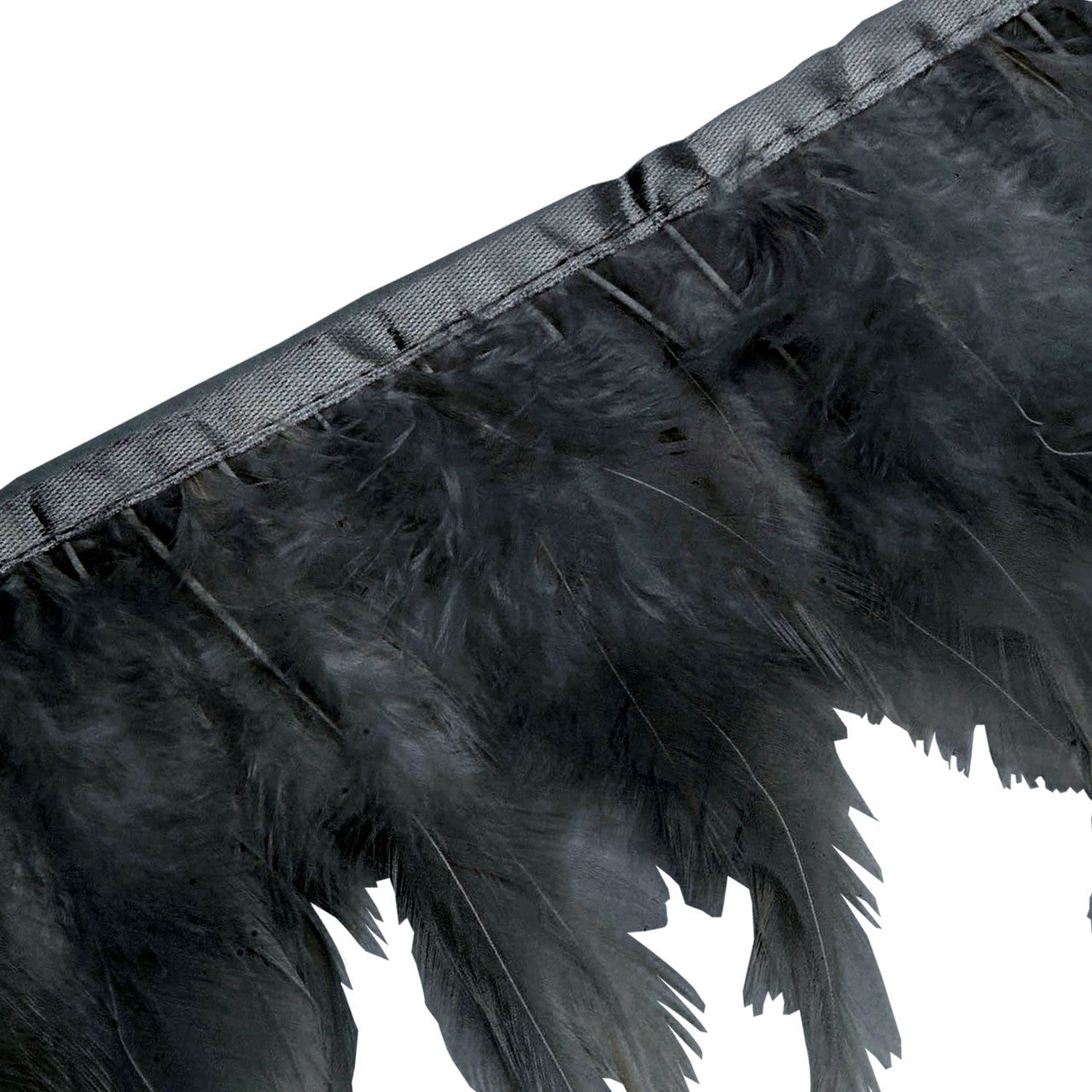 Rooster Feather Fringe for Costume - Mixed Black