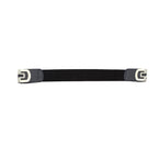 Elasticated Belt with Cross Diamante Buckle - Black