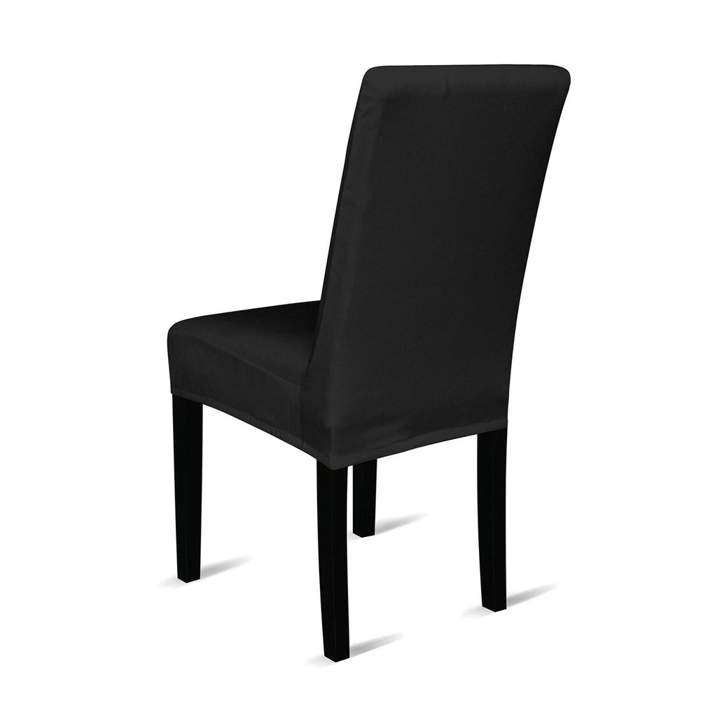 Short Velvet-Touch Spandex Chair Cover - Black