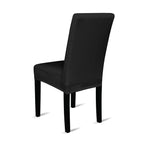 Short Velvet-Touch Spandex Chair Cover - Black