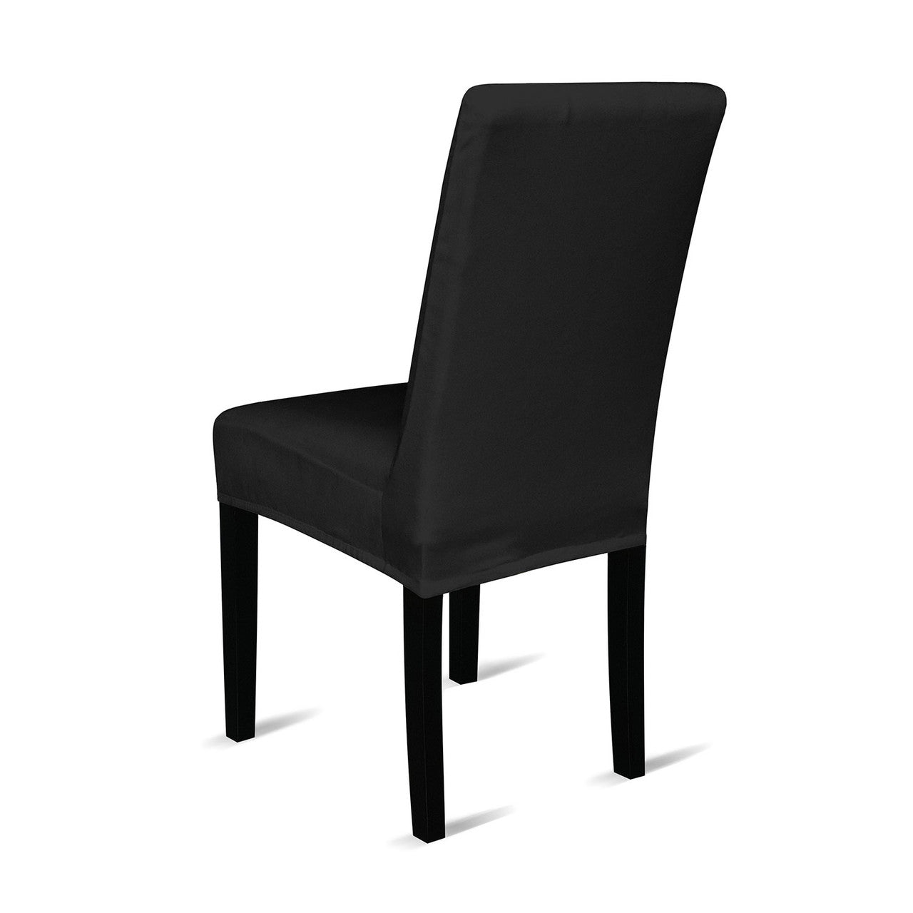 Short Velvet-Touch Spandex Chair Cover - Black