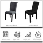 Short Velvet-Touch Spandex Chair Cover - Black