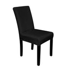 Short Velvet-Touch Spandex Chair Cover - Black