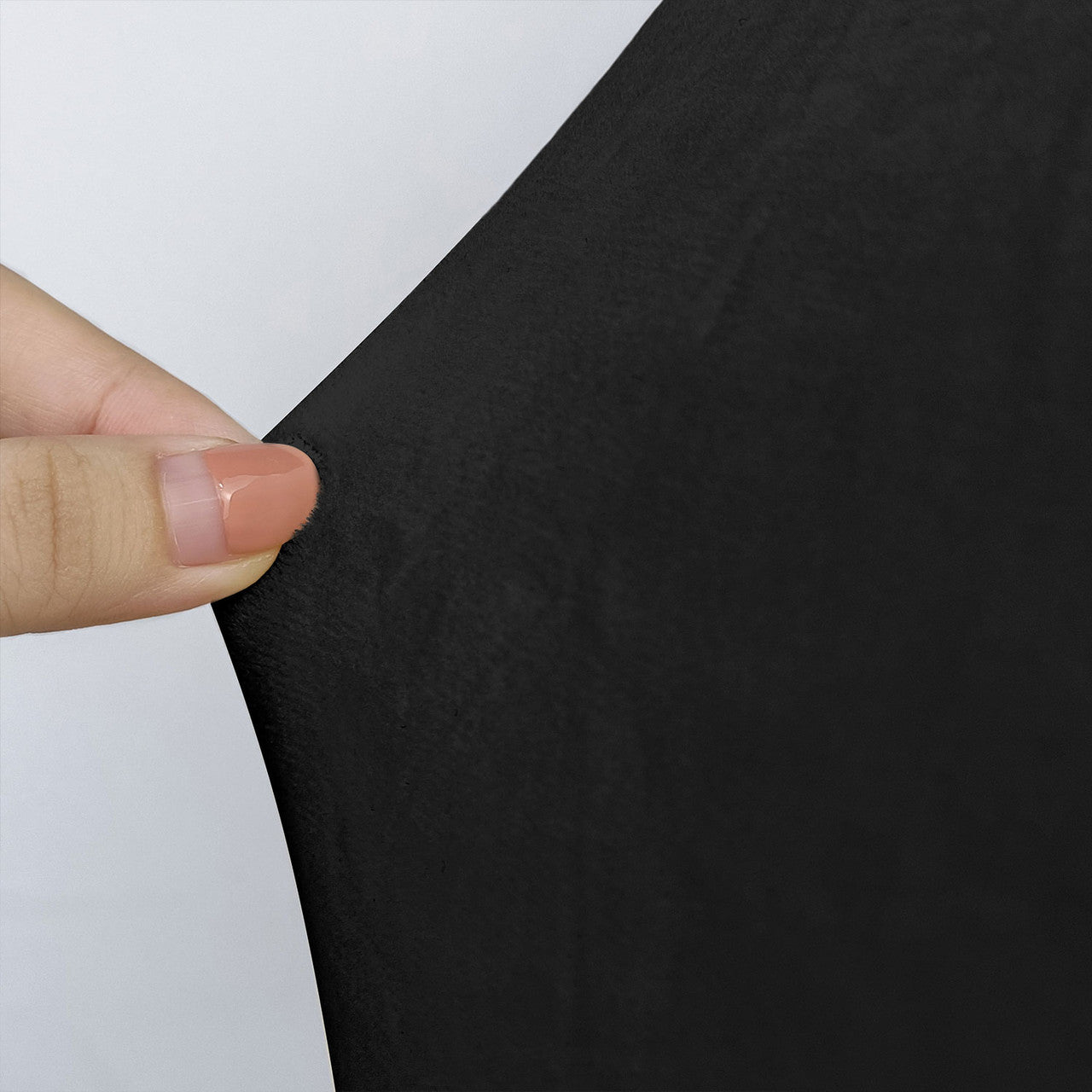 Short Velvet-Touch Spandex Chair Cover - Black