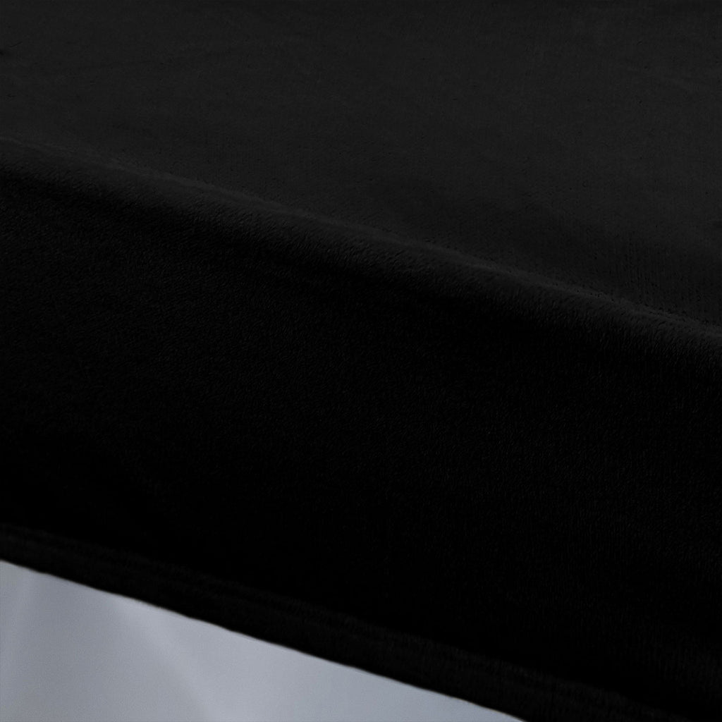 Short Velvet-Touch Spandex Chair Cover - Black