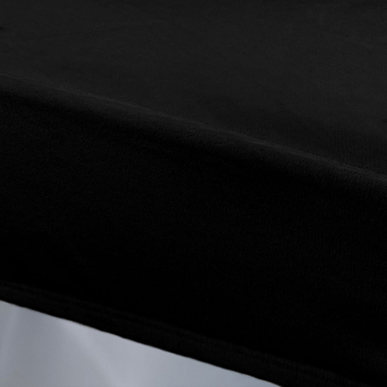 Short Velvet-Touch Spandex Chair Cover - Black