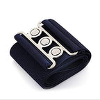 Elasticated Hooks Belt (Silver Buckle) - Navy