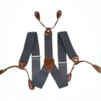 Grey Braces with Button Hole - 25mm