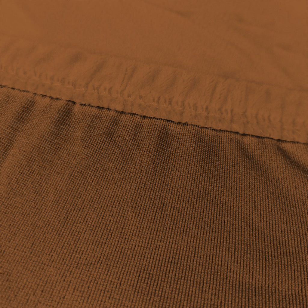 Short Velvet-Touch Spandex Chair Cover - Brown Tan