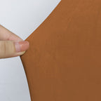 Short Velvet-Touch Spandex Chair Cover - Brown Tan