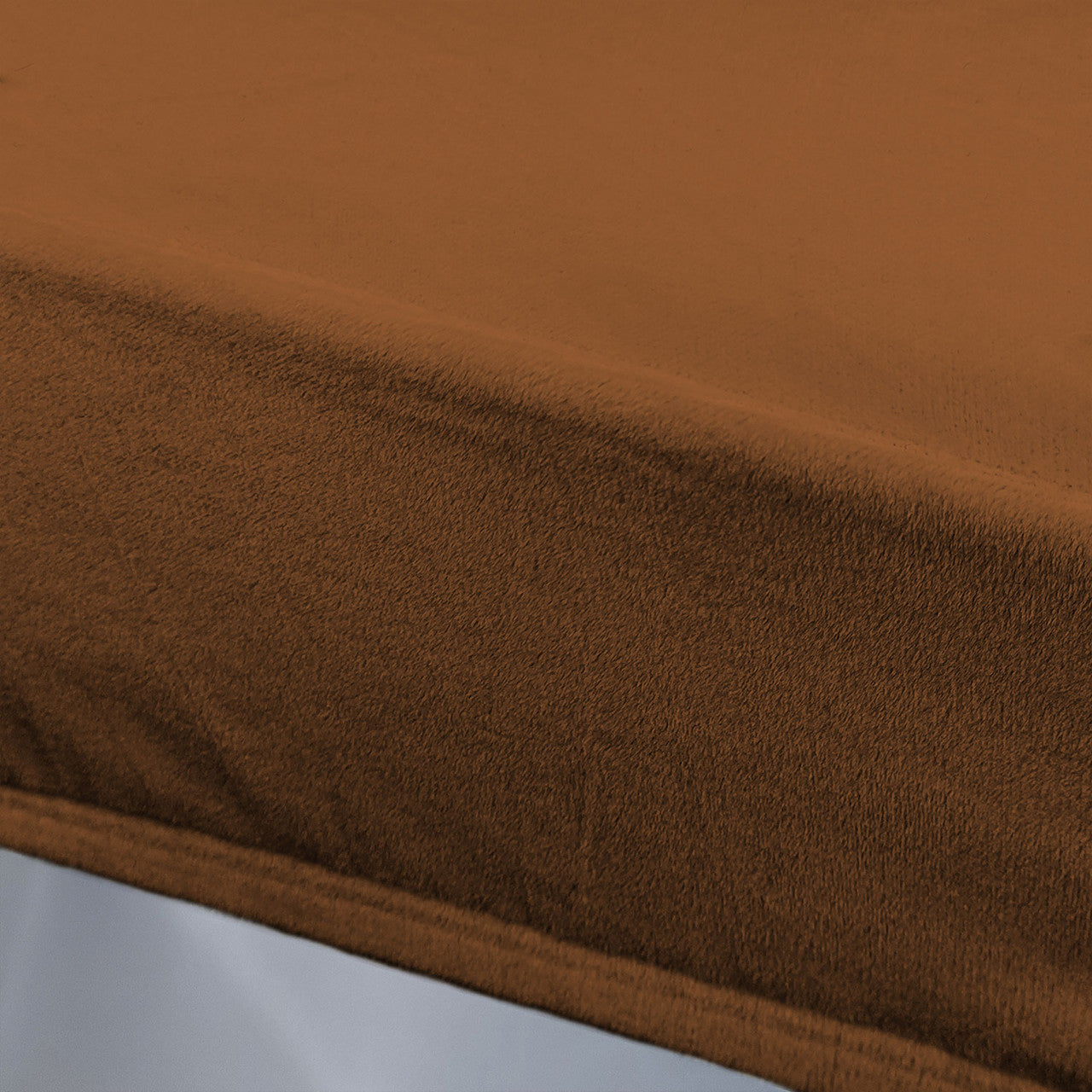 Short Velvet-Touch Spandex Chair Cover - Brown Tan