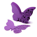 50x Laser Cut Butterfly Place Cards (67mm x 107mm) - Purple