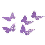 50x Laser Cut Butterfly Place Cards (67mm x 107mm) - Purple
