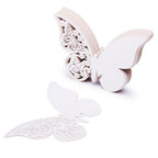 50x Laser Cut Butterfly Place Cards (67mm x 107mm) - White