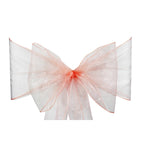 22cm x 280cm Organza Chair Sash - Coral (Pack of 10)