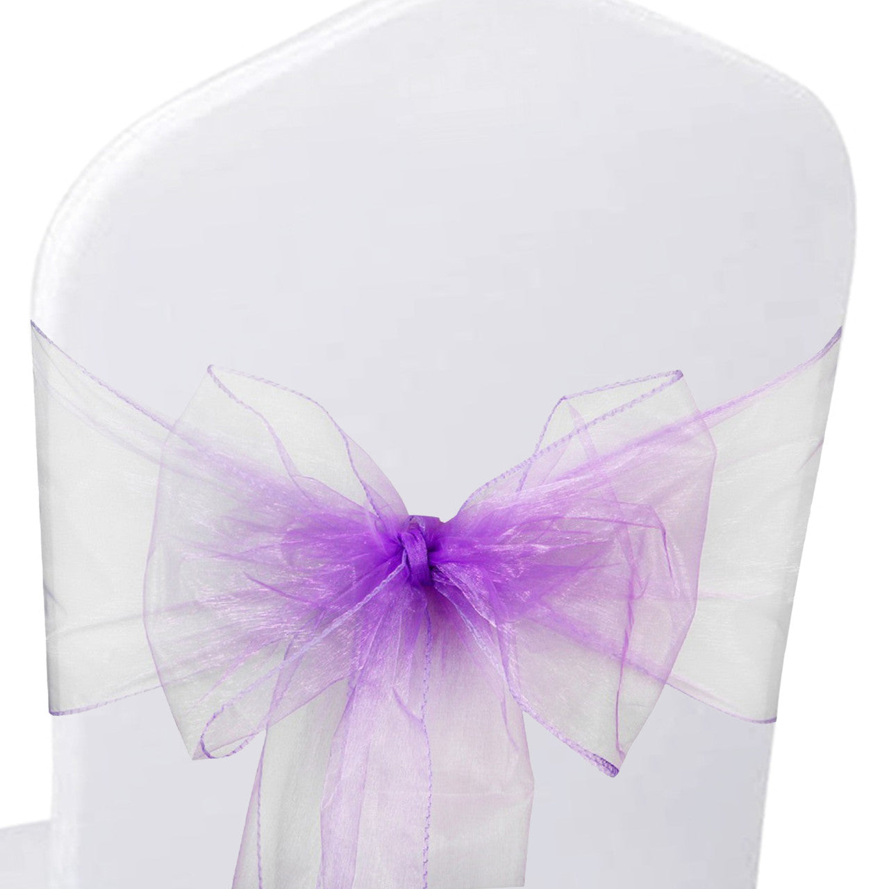 22cm x 280cm Organza Chair Sash - Light Purple (Pack of 10)
