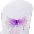 22cm x 280cm Organza Chair Sash - Light Purple (Pack of 10)