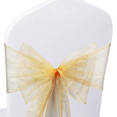 22cm x 280cm Organza Chair Sash - Peach (Pack of 10)