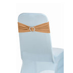 Spandex Chair Band with Round Diamante Buckle - Gold