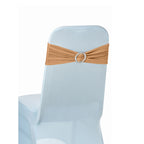 Spandex Chair Band with Round Diamante Buckle - Gold
