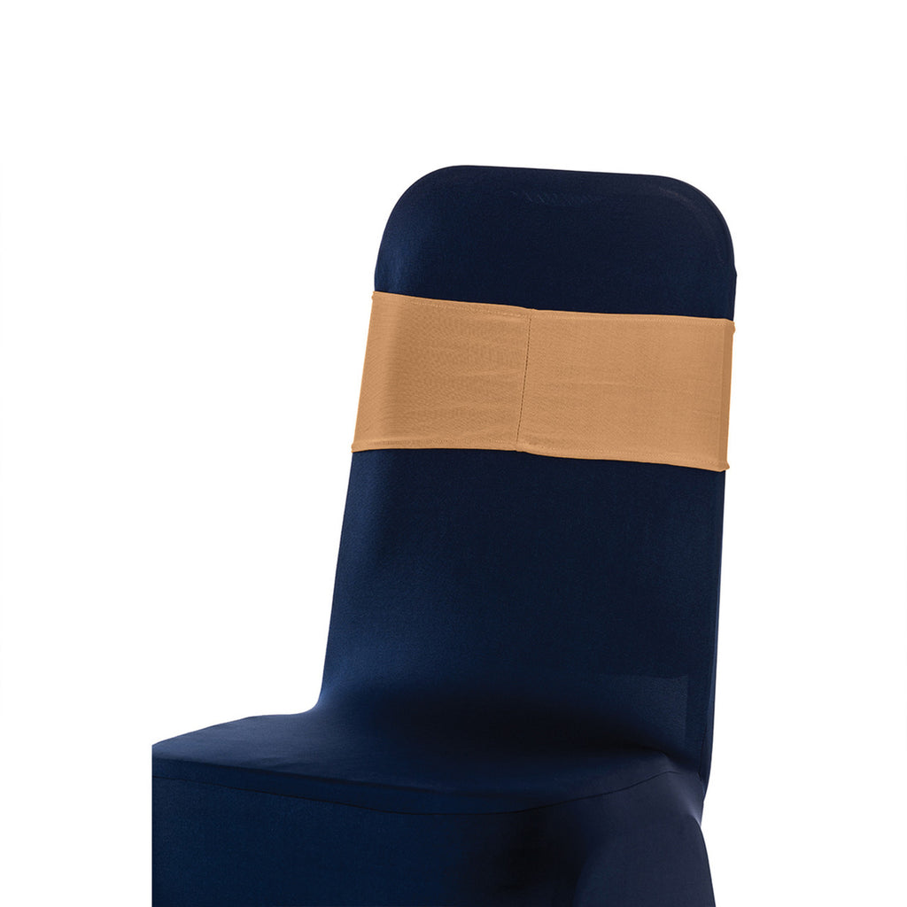 Spandex Chair Band with Round Diamante Buckle - Gold