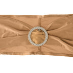 Spandex Chair Band with Round Diamante Buckle - Gold