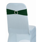 Spandex Chair Band with Round Diamante Buckle - Hunter Green
