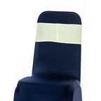 Spandex Chair Band with Round Diamante Buckle - Ivory