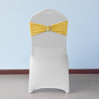 Spandex Chair Band with Round Diamante Buckle - Lemon