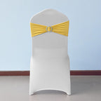 Spandex Chair Band with Round Diamante Buckle - Lemon