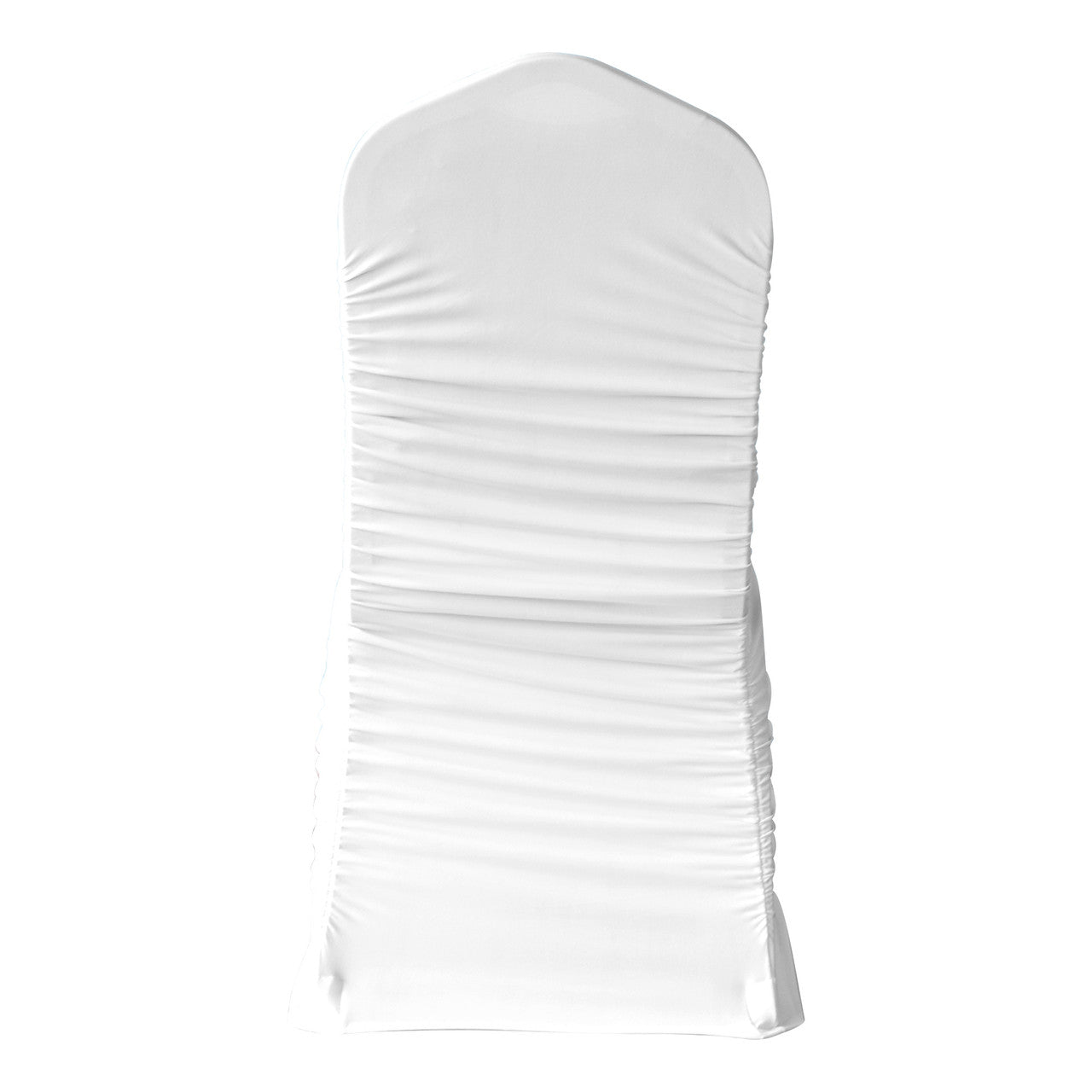 White Polyester Stretchable Chair Covers with Ruched Spandex