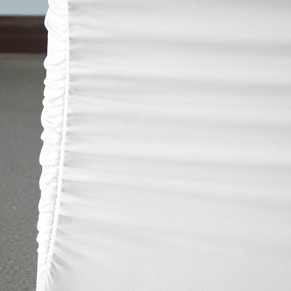 White Polyester Stretchable Chair Covers with Ruched Spandex