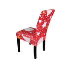 Short Spandex Christmas Themed Chair Cover - Santa Claus & Snowflakes