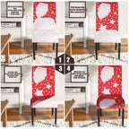 Short Spandex Christmas Themed Chair Cover - Santa Claus & Snowflakes