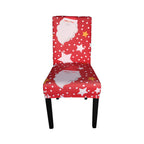 Short Spandex Christmas Themed Chair Cover - Santa Claus & Snowflakes