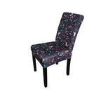 Short Spandex Christmas Themed Chair Cover - Reindeer & Snowflakes
