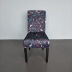 Short Spandex Christmas Themed Chair Cover - Reindeer & Snowflakes