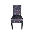 Short Spandex Christmas Themed Chair Cover - Reindeer & Snowflakes