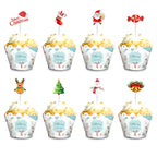 Merry Christmas Cake Toppers - 24pcs
