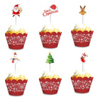 Merry Christmas Cake Toppers - 24pcs